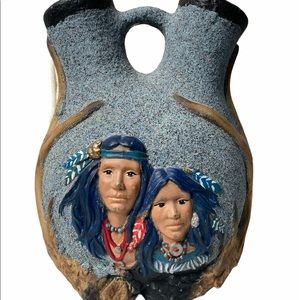 Ceramic Indian Tribal Double Vase